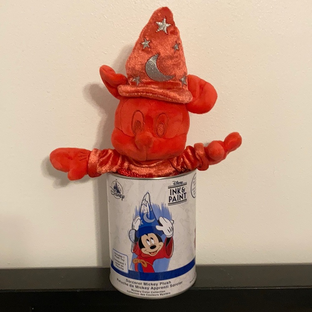 Disney’s Ink & Paint RED Sorcerer Mickey Plush Mystery Color Collection.